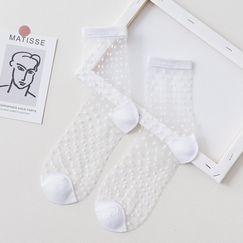 Sexy Spitze Mesh Fishnet Transparent frauen Socken Sommer Ultra-dünne Atmungsaktive Kurze Socken Harajuku Vintage Streetwear Crew Socken one size