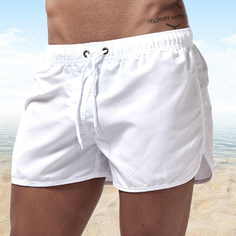 9 Farben Schnell trocknende Shorts Laufsport Shorts Herren Shorts Sommer Strandshorts Boxershorts Freizeitshorts Strandshorts L weiß