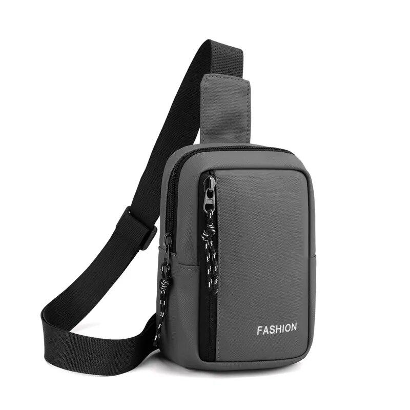 Herren Oxford Brusttaschen Lässige Mini Umhängetasche Kleine Herren Schultertasche Herren Diagonal Kleiner Rucksack Messenger Handy Hüfttasche grau