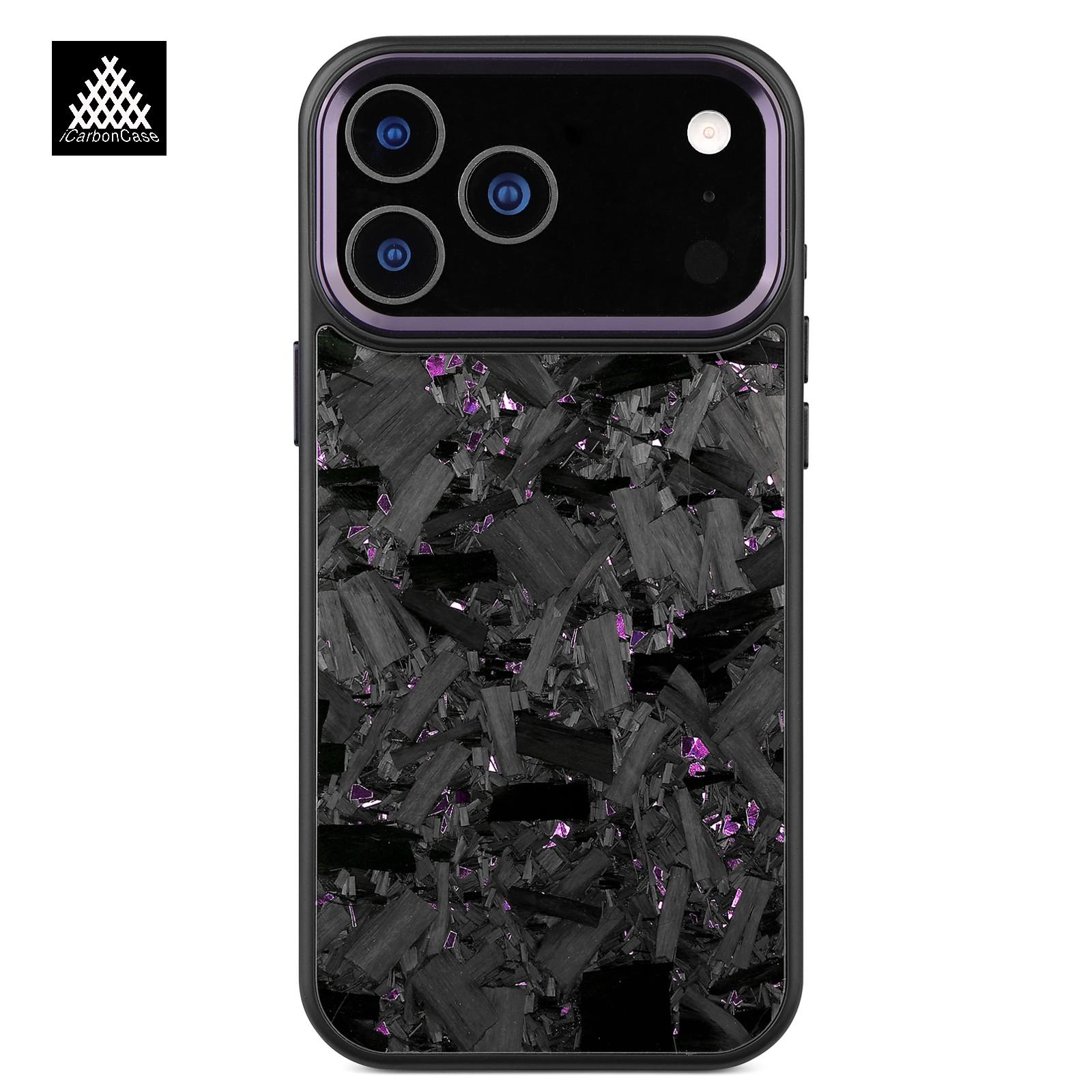 Geschmiedete Carbonfaser Hülle für iPhone 17 17Air 17Pro 17 Pro Max mit Magsafe und Metallkameraobjektiv/Tasten Sturzfestes Handy Cover Real carbon fiber&with MagSafe&iPhone 12 Pro Max