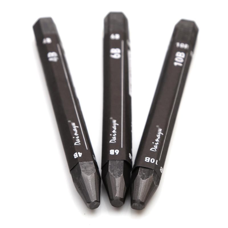 Graphitstift, 3-teiliges Set, wasserlöslich, 4B, 6B, 10B, Skizzen- und Schattierungsstifte, Künstlerskizzen, Kunstzeichnungszubehör