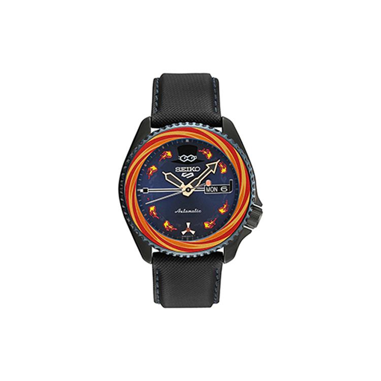 SEIKO Seiko5 ONE PIECE Kollektion Mechanisches Uhrwerk Lederarmband Uhr Herrenuhren Blaues Zifferblatt SRPH05K1 SRPH05K1