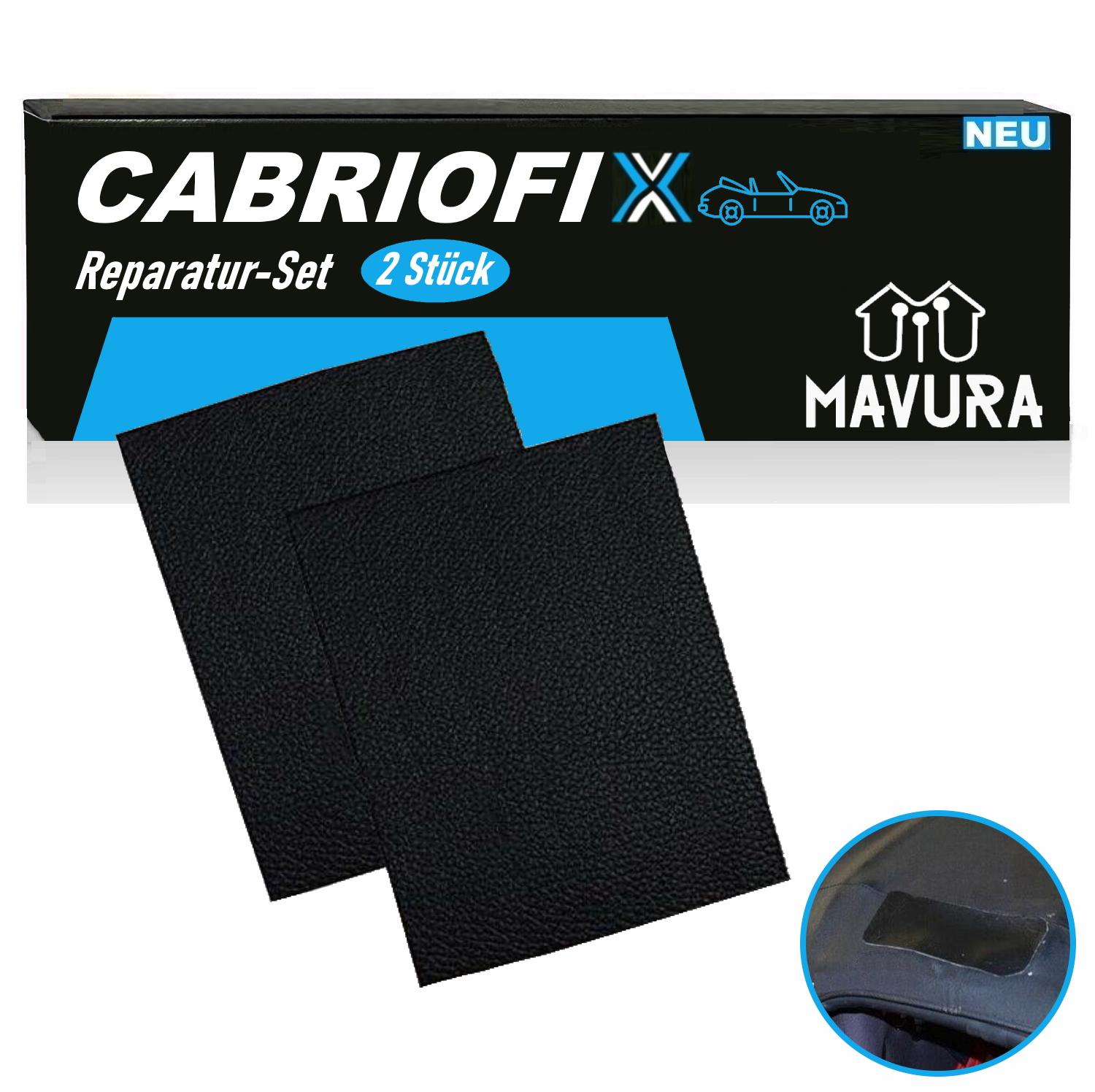 CABRIOFIX Cabrio Dach Reparatur Set Verdeck selbstklebend alle Marken 2xSchwarz