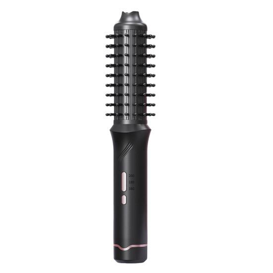 Kabellose Lockenbürste 3-in-1 Lockenstab Glättbürste 5000mAh Thermische Haarbürste 3 Temperaturstufen Lockenstab für Frauen schwarz