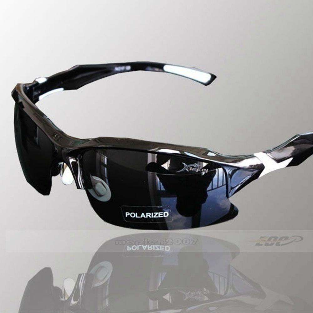 Herren Outdoor-Fahrradbrille, Mountainbike-Brille, Fahrrad-Sonnenbrille, polarisierte Brille weiß/schwarz
