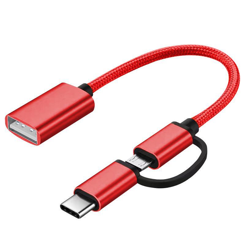 Typ-C-OTG-Adapter: USB-Datenkonverter für Mobilgeräte und Tablets rot