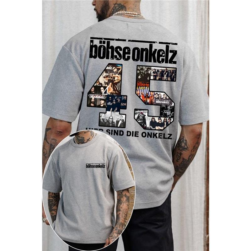 Böhse Onkelz Konzert 45th Anniversary Gedenk-T-Shirt Herren Damen Oversized Unisex Baumwolle High Street Harajuku Weiblich Männlich Bequeme Kleidung XXXL elfenbein