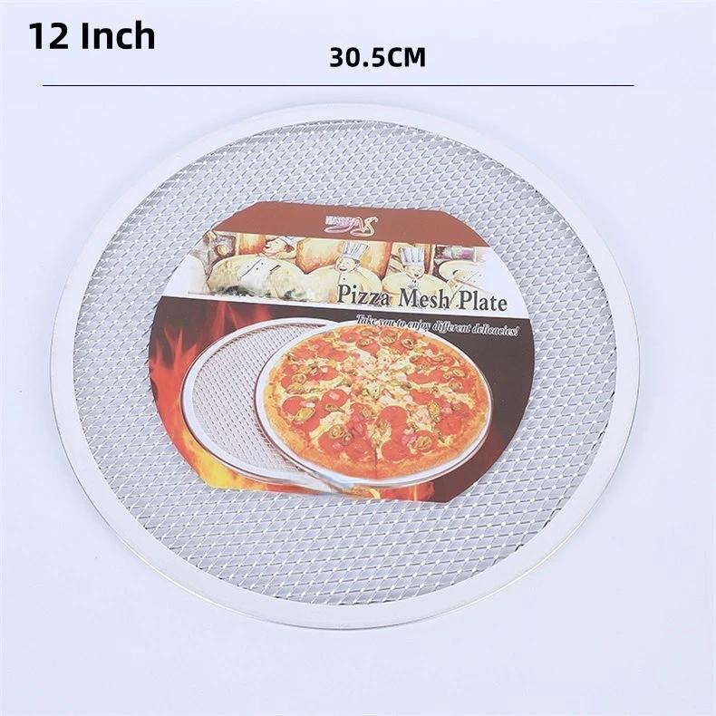 6/8/10/12/14 Zoll Pizza-Backform Mesh DIY Pizza Screen Backform Aluminium Antihaft-Form Ofen Hohl Pie Mesh Backwerkzeug gray