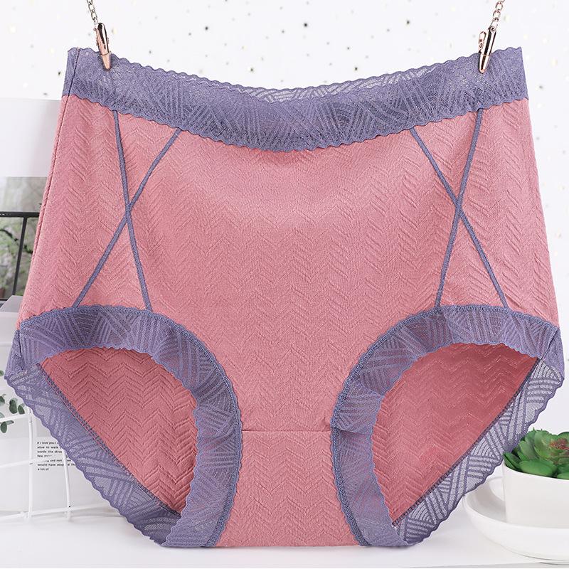 Frauen Plus Size Slips Dessous Baumwolle Unterwäsche Mädchen Unterwäsche Atmungsaktive große Höschen Unterhosen 4XL dunkel rosa