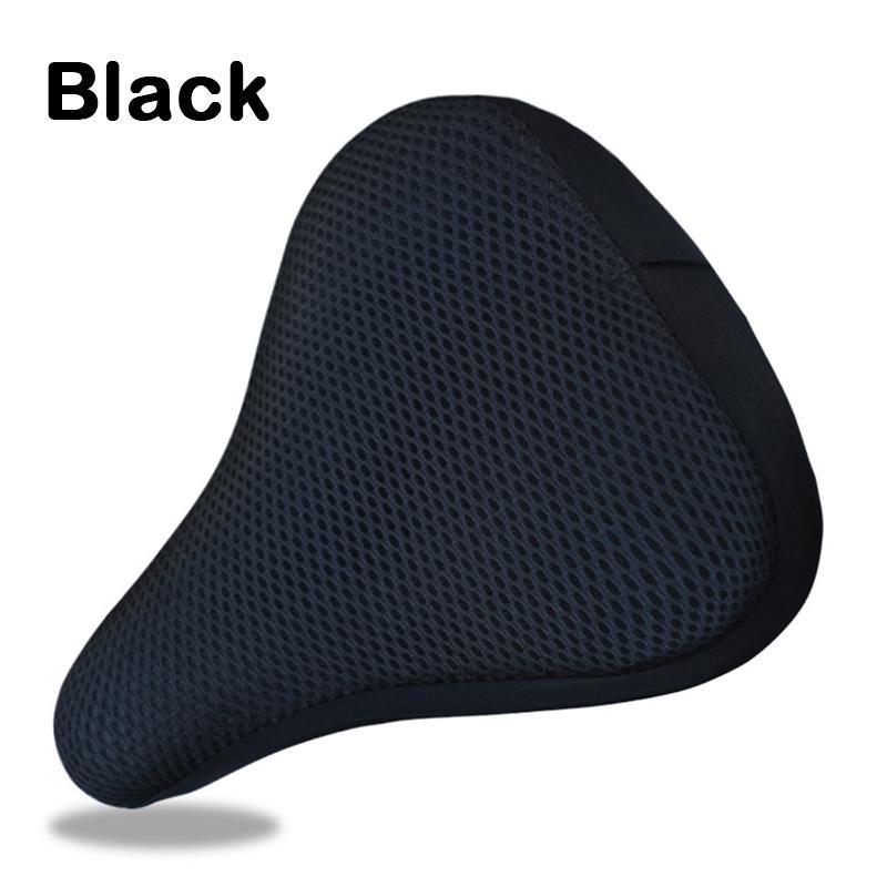 3D Soft Bike Sitzbezug Fahrrad Sattelbezug Radfahren Silikon Sitzkissen Radfahren Atmungsaktiv Sattel Bequeme Fahrradteile schwarz