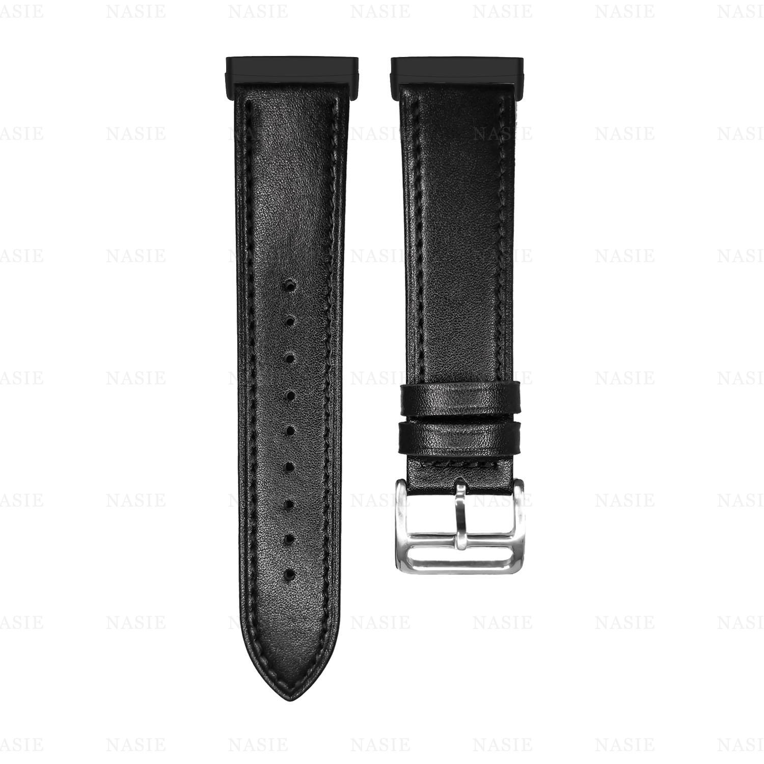 Lederarmband für Fitbit Versa 4 Band Fitbit Versa 3 2 Lite Herrenuhr Armband für Fitbit Sense / Sense 2 Ersatzschlaufe For Fitbit Versa 3 schwarz