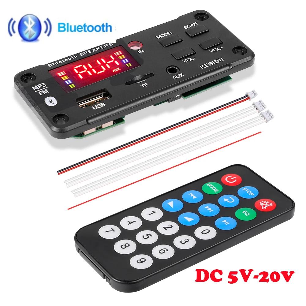 Drahtloses Bluetooth 5.0 9V-24V MP3 WMA-Decoderboard Auto-Audio USB TF FM-Radiomodul Farbbildschirm MP3-Player mit Fernbedienung zomp
