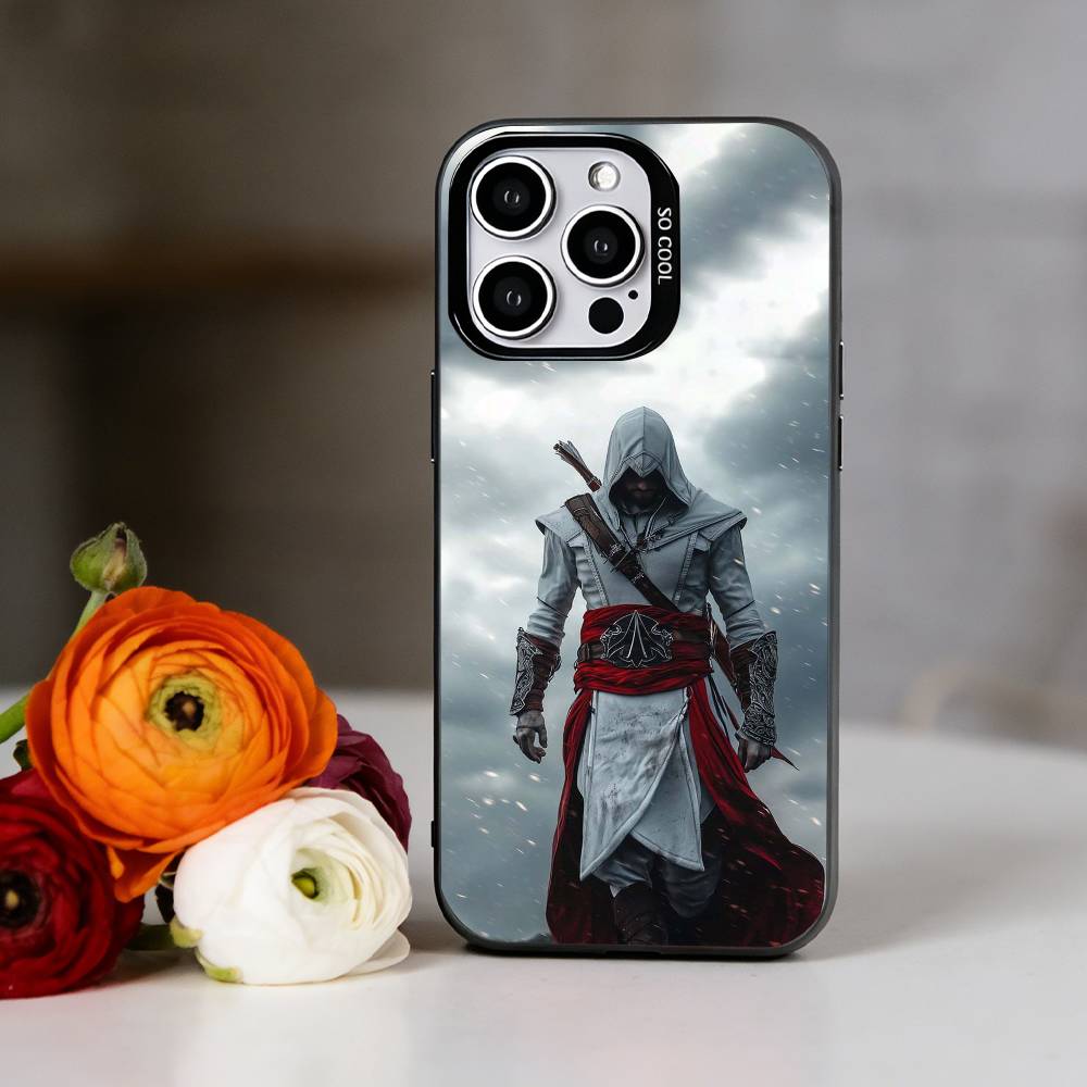 Assassins Creed Handyhülle Für iPhone 17,16,15,14,13,12,11 Plus,Pro Max,XS,Bunte Silberne Handyhülle Funda Cover iPhone12PROMAX