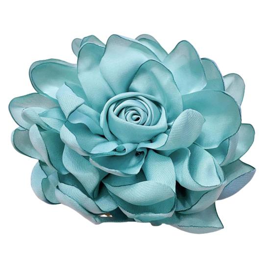 10cm Rose Stoff Blume Zubehör Frauen Vielseitig Corsage Haar Clip Anzug Revers Kleidung Taschen DIY Corsage hellblaue