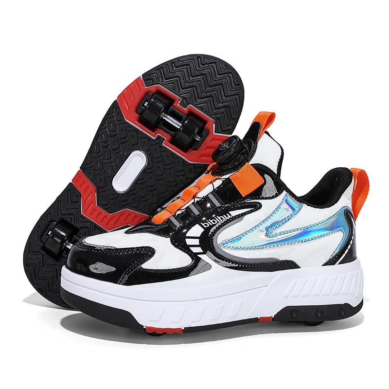 Sommer Netz Atmungsaktiv Ausreißer Schuhe Vier Räder Können Gehen Skate Skates Manuell Internet Berühmtheit Student Räder Schuhe Studenten Version 42
