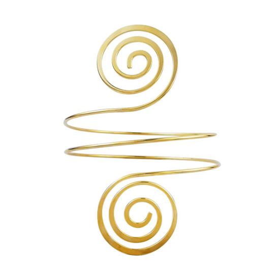 Frauen-Armband im Punk-Stil, verstellbar, mehrschichtiges Muster, Spiral-Armband, Dekoration, Legierung, Schmuck, Oberarm-Armband, Armbinde, Armreif, Modeschmuck goldgelb