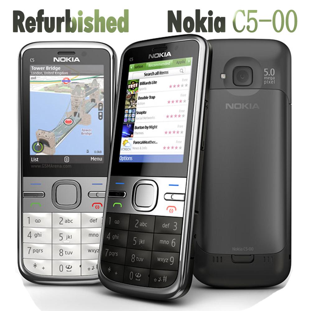 Generalüberholtes Nokia Original Nokia C5-00 C5-00i Mobiltelefon mit 1 SIM Simple Set 3MP weiß