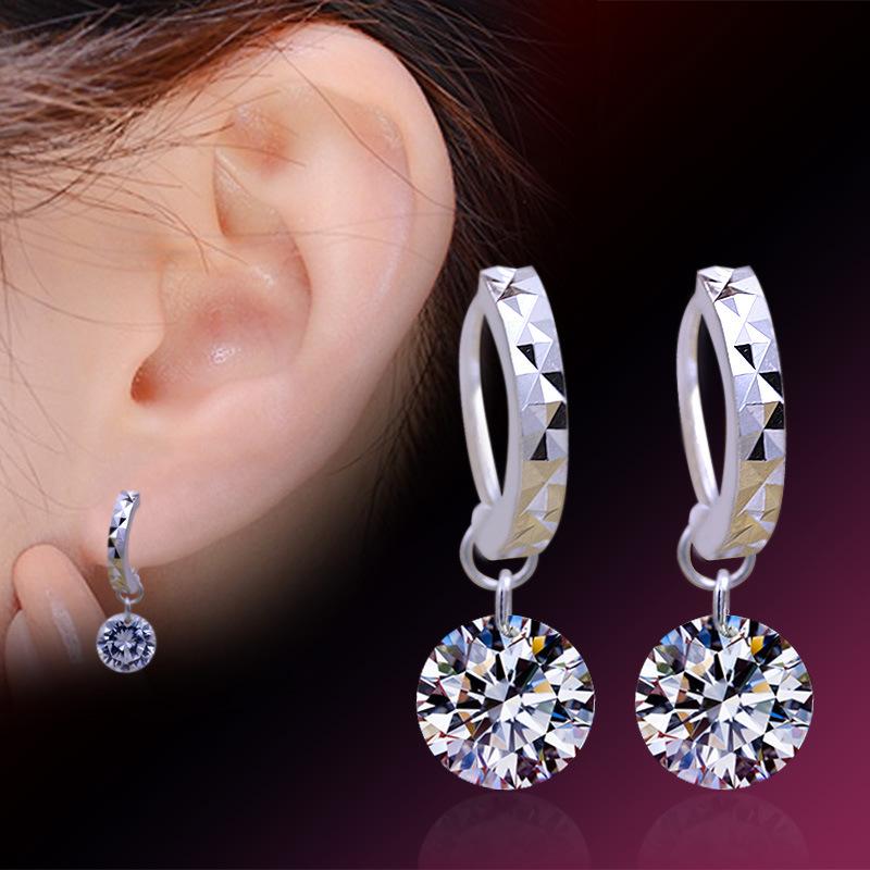 Weibliche natürliche Zirkon lose Diamant Ohrringe Temperament weibliche Persönlichkeit Versilberung Ohrringe Ohrringe