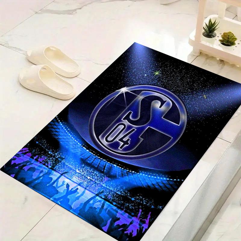 FC Schalke 04 Teppich für Wohnzimmer Schlafzimmer Zuhause Sofadekoration, Kinderspiel rutschfeste Bodenmatte 60x90cm( 23x35in ) black