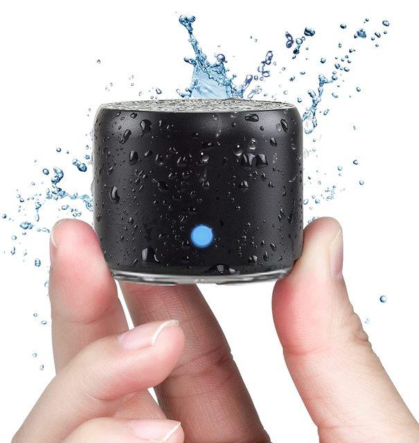 EWA A106 Pro Mini-Bluetooth-Lautsprecher mit individuellem Bassstrahler, IPX7 wasserdicht, super tragbare Lautsprecher, im Reiseetui verpackt graue