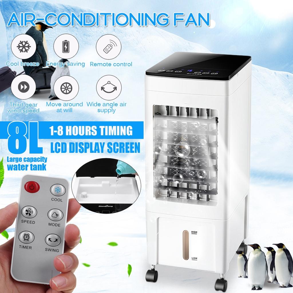 220V 50HZ Klimaanlage Ventilator Kühler Ventilator Eis Luftbefeuchter Leistungsstarke Kühlung Klimaanlage Wind Sommer Chiller Cool +4 Stück Eiskristall gray