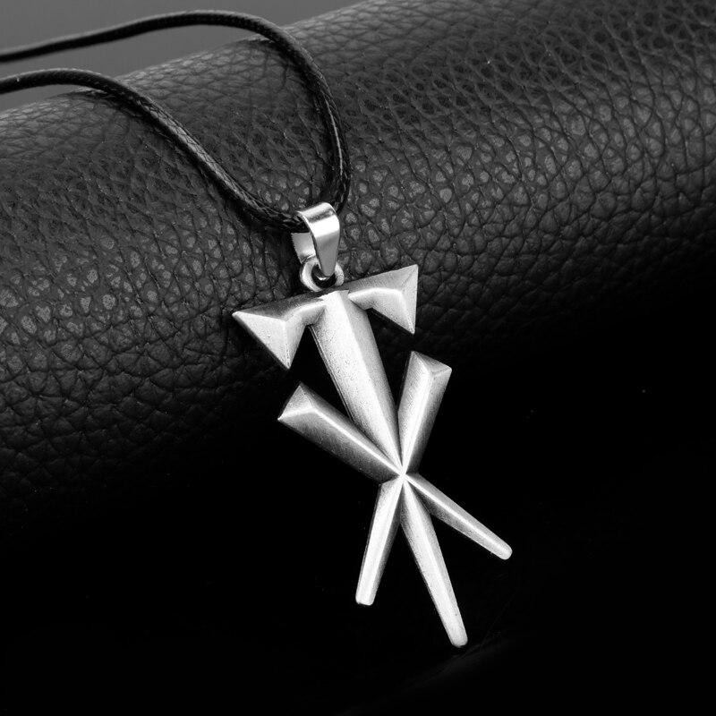 Modeschmuck Geometrische Kreuz Undertaker Anhänger Halskette Lederband Halskette