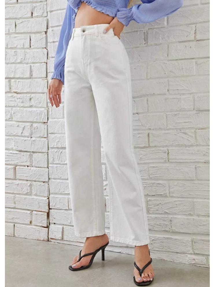 2025 Herbst Lässige Weitbeinige High-Waist Damenjeans S