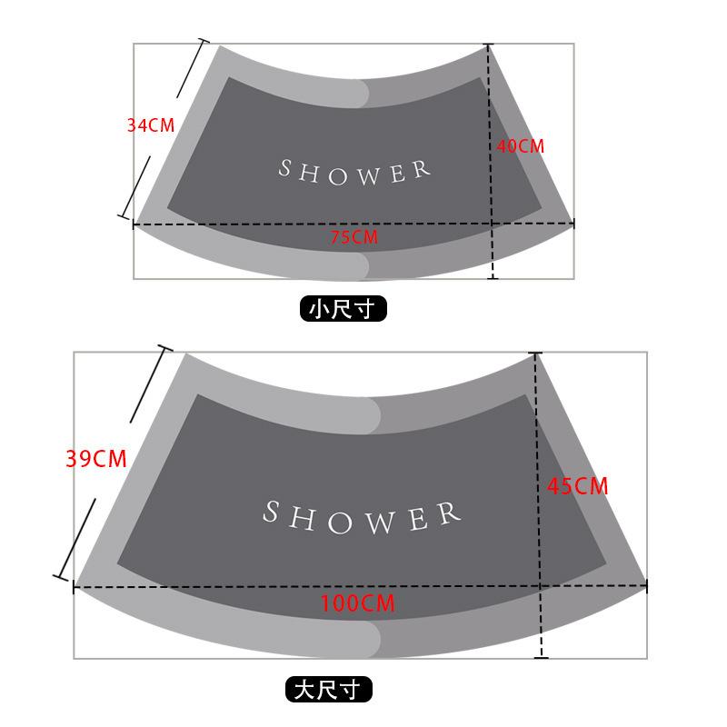 Badezimmer Halbkreis-Bogenförmige Wasserabsorbierende Schnelltrocknende Türvorleger Badezimmer Bodenmatte Kieselgur Weiche Matte Fächerförmige Anti-Rutsch-Matte 45*100CM 1PC