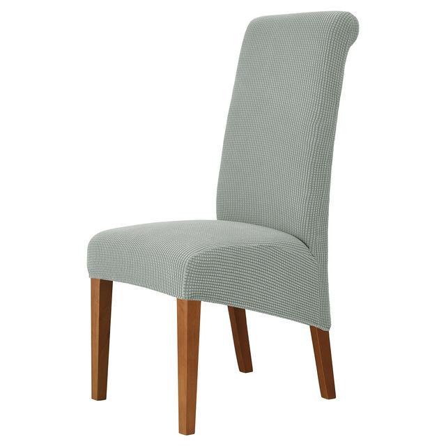 Stuhlhusse mit hoher Rückenlehne und universeller hoher Elastizität, Jacquard, Größe M, XL, Stuhlhussen für Esszimmer, Küche, Büro, Zuhause, Maisflanell M Size (45-58cm) hellgrau