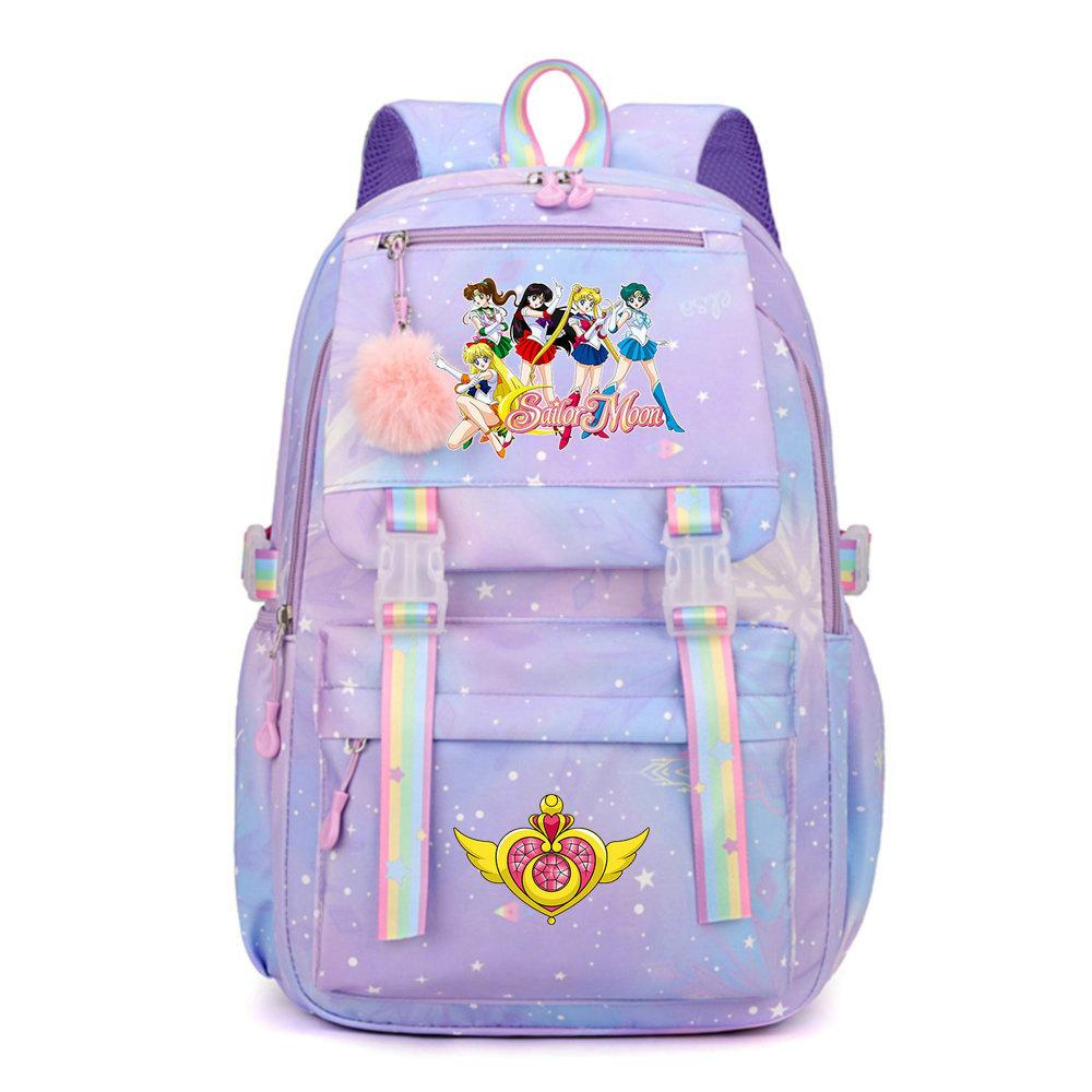 Schultaschen Sailor Moon Multifunktionaler Teenager Laptop Rucksack Canvas Student Rucksäcke Junge Mädchen Mode Schultasche