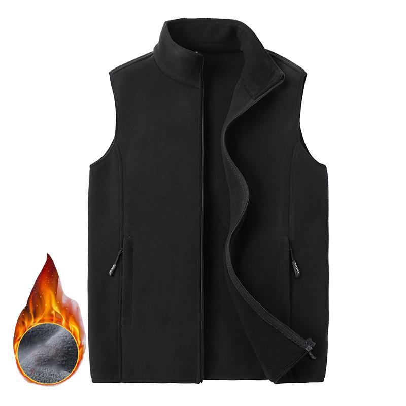 Große Größe 8XL Herbst- und Wintermode Einfarbige Weste Herren Große Größe Ärmellose Jacke Herrenweste Lockerer lässiger Sportmantel L schwarz
