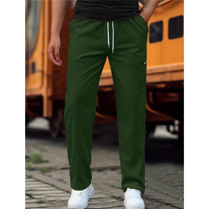 Gerade Jogginghose für Herren, lässige Taille mit Kordelzug, dünne Jogginghose für Frühling und Sommer S grün