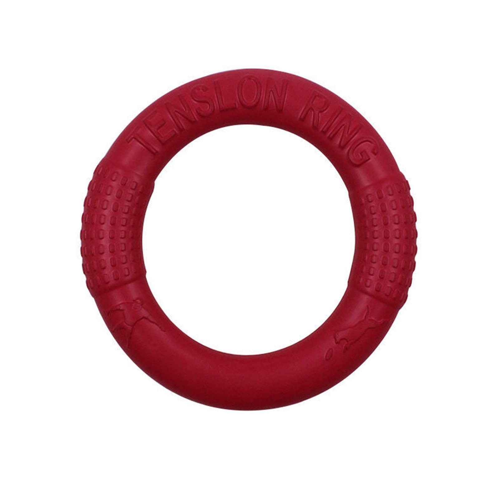 Hundespielzeug für große Hunde, interaktives Trainingsring-Puller-Resistent für Hunde, fliegende Scheiben, Spielzeug, Hundering, 18 cm One Size rot