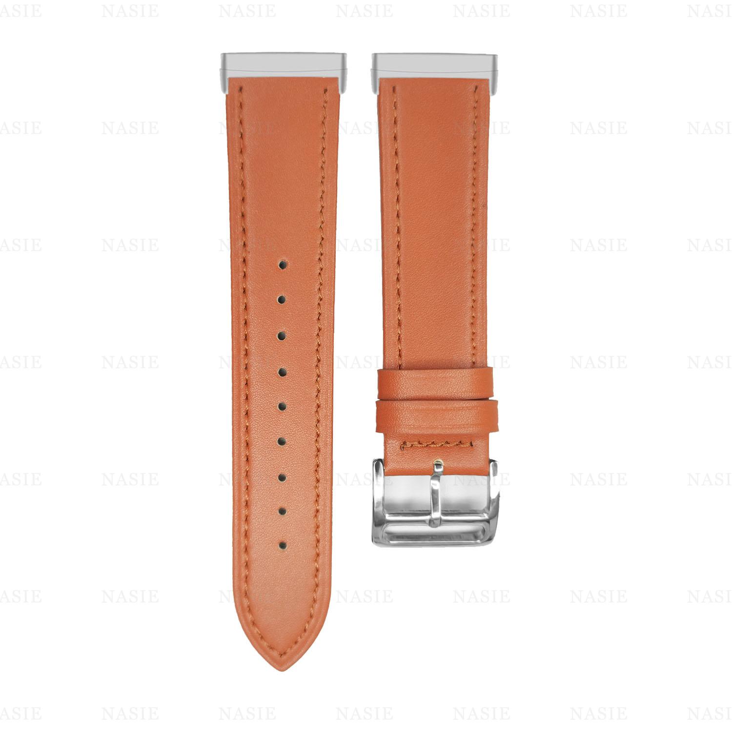 Lederarmband für Fitbit Versa 4 Band Fitbit Versa 3 2 Lite Herrenuhr Armband für Fitbit Sense / Sense 2 Ersatzschlaufe For Fitbit Versa 3 orange