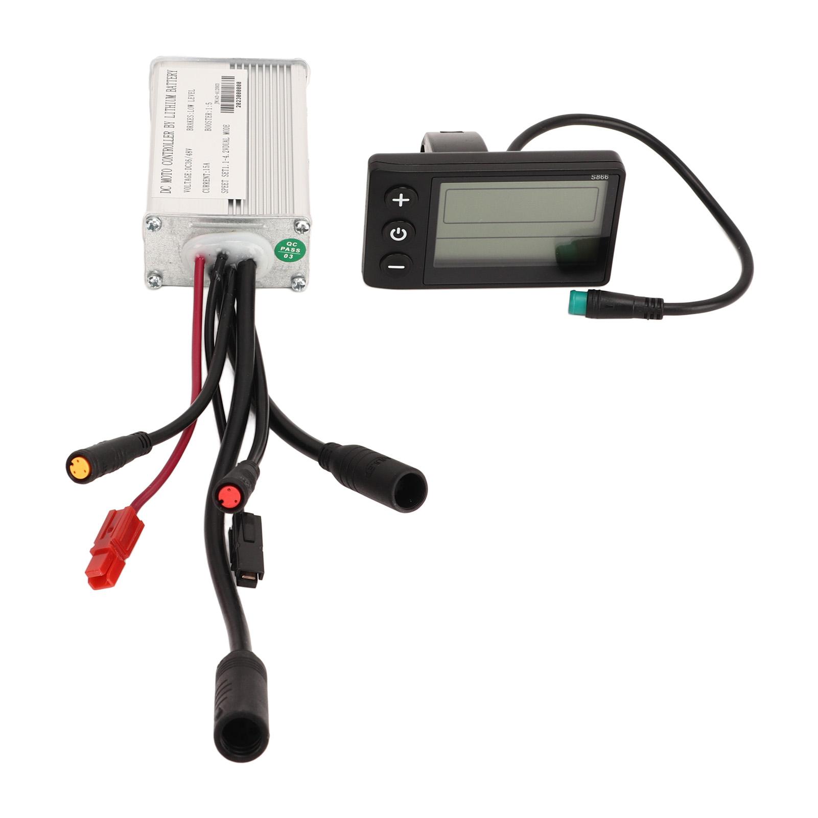 Fahrrad-Controller mit S866-Display, 36 V, 48 V, 15 A, 250 W, 350 W, Motor-Controller, Metallgehäuse
