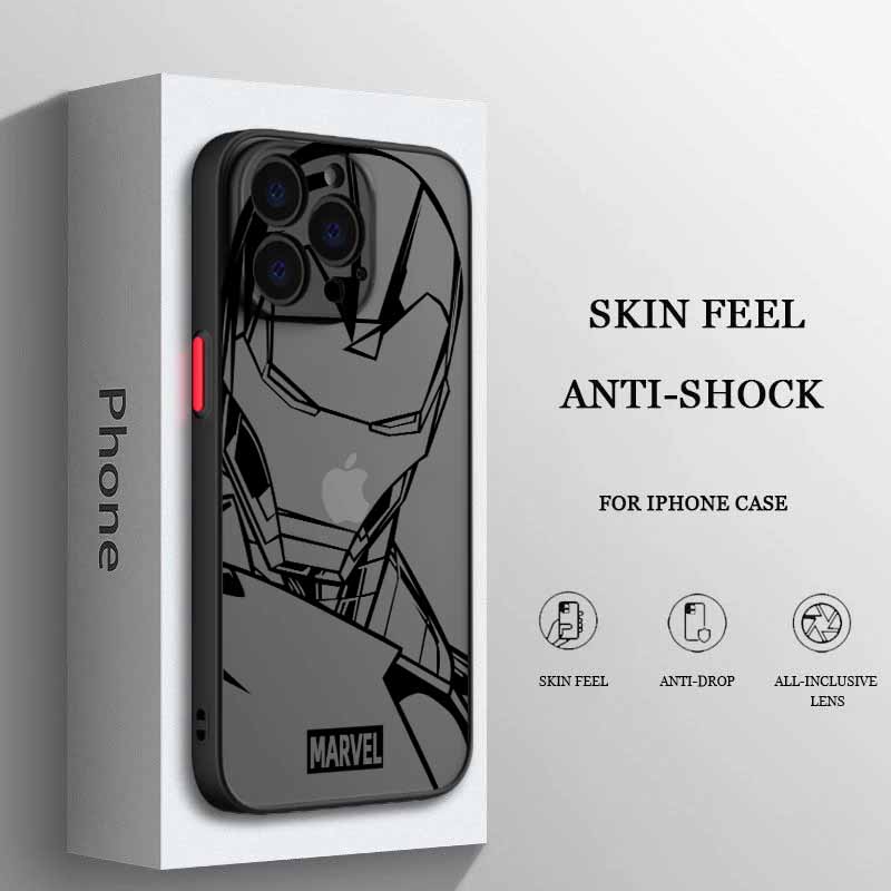 Spider-Man Iron Man LOGO Für iPhone 17 Air 16E 16 15 14 13 12 11 8 7 mini Pro Max Plus Matt Durchscheinend Weiche Handyhülle iPhone 17 AIR