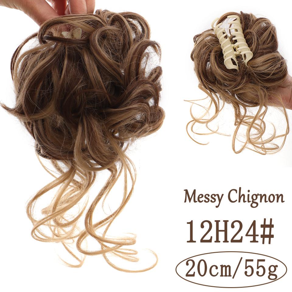 Synthetischer Haarknoten, gewellt, unordentlich, Haargummis, Haarknoten, Clip-in-Haarverlängerung, Hochsteckfrisuren, Haarteile für Frauen, Chignons 20CM