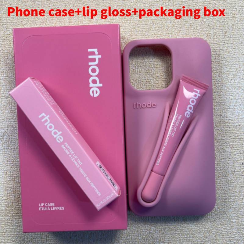 Rhode Lipgloss Silikon Handyhülle Für Iphone11 Mit Stoßfester Und Ständerfunktion Perfekt Für Mädchen Und Teenager Cameo Brown