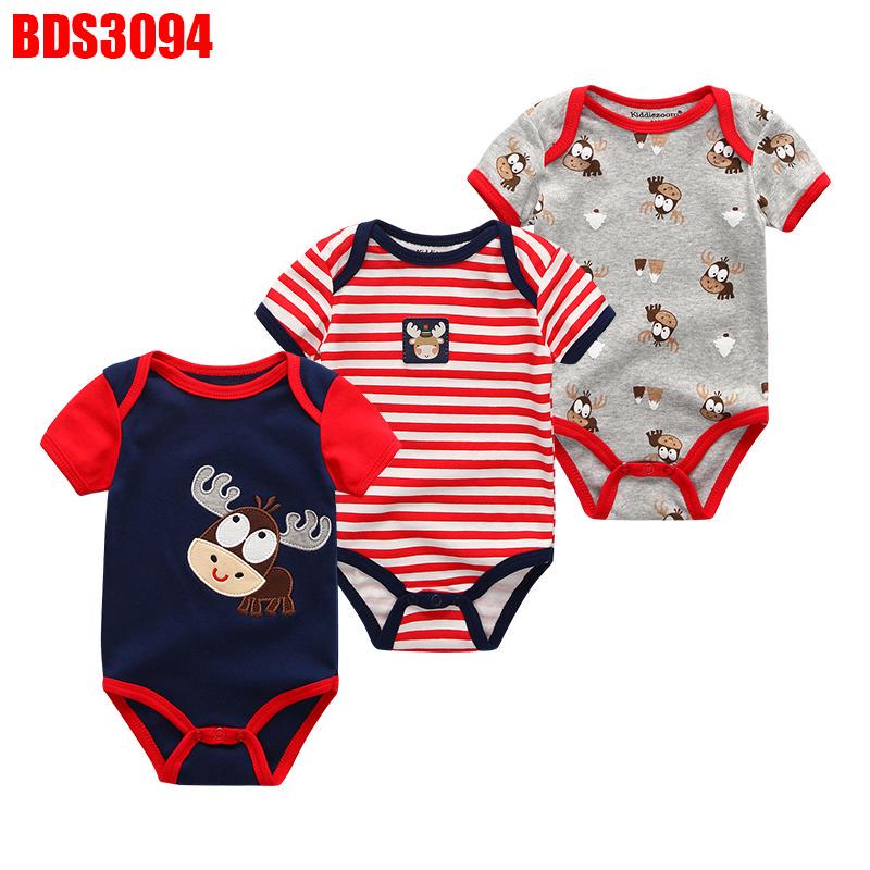 Kiddiezoom Neugeborenes Baby Junge Mädchen Kleidung Baumwolle O-Ausschnitt Kurzarm Baby Strampler Kleidung 9M red