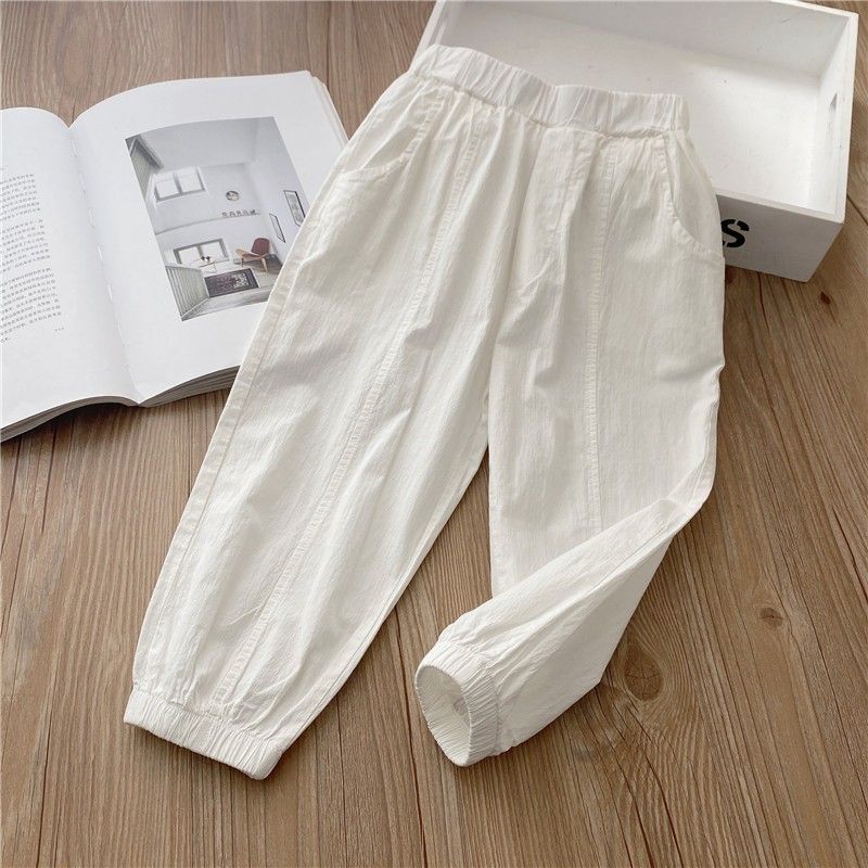 Kinder Sommer Mückenschutzhose Dünne Jungen Schnelltrocknende Hose Mädchen Freizeithose Baby Knöchelhose 140 weiß