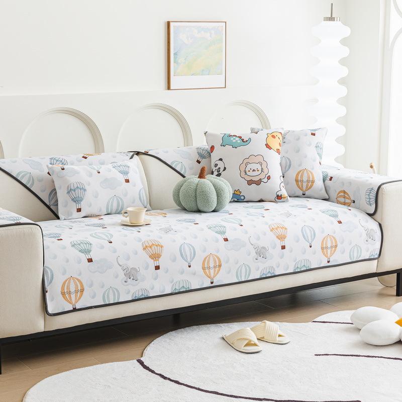 Sommer Eis Seide Sofa Überzug Cartoon Muster Gedruckt Universell Rutschfest Sofa Matte Kühle Haptik Kissen Sofa Kissen für Wohnzimmer 70x70cm 1pcs