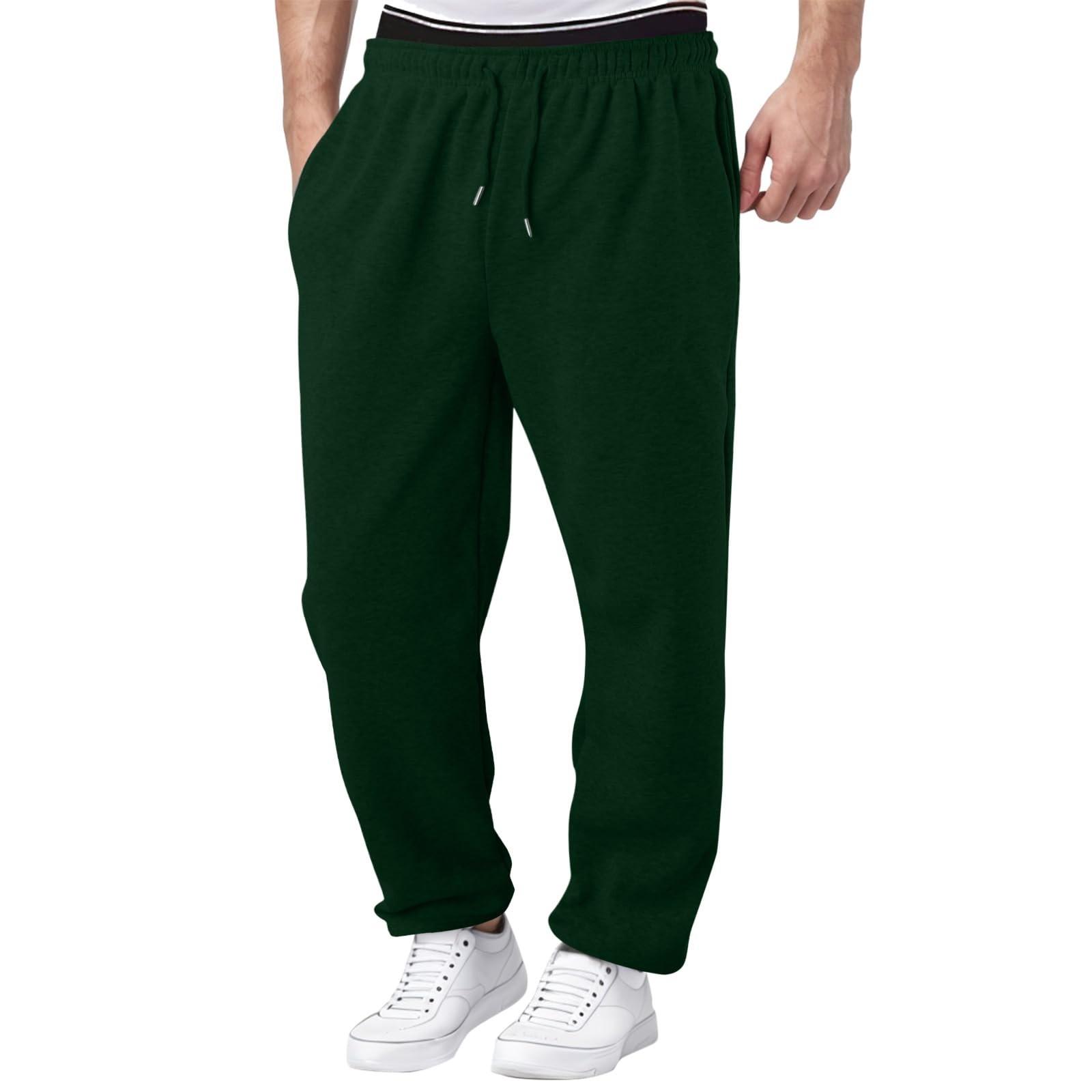 Männer Winter Jogginghose Einfarbig Casual Hosen männer Fleece Jogginghose Breite Bein Gerade Hosen XXXL