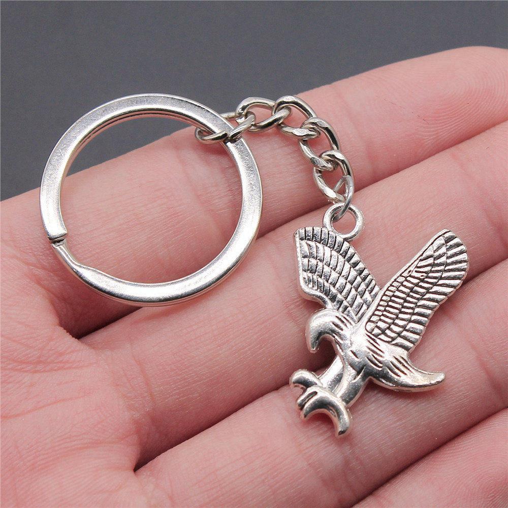 Totenkopf Adler Schlüsselanhänger Herrenschmuck Jahrestag Elegante Günstige Niedliche Sachen A05-1pcs-31x27mm