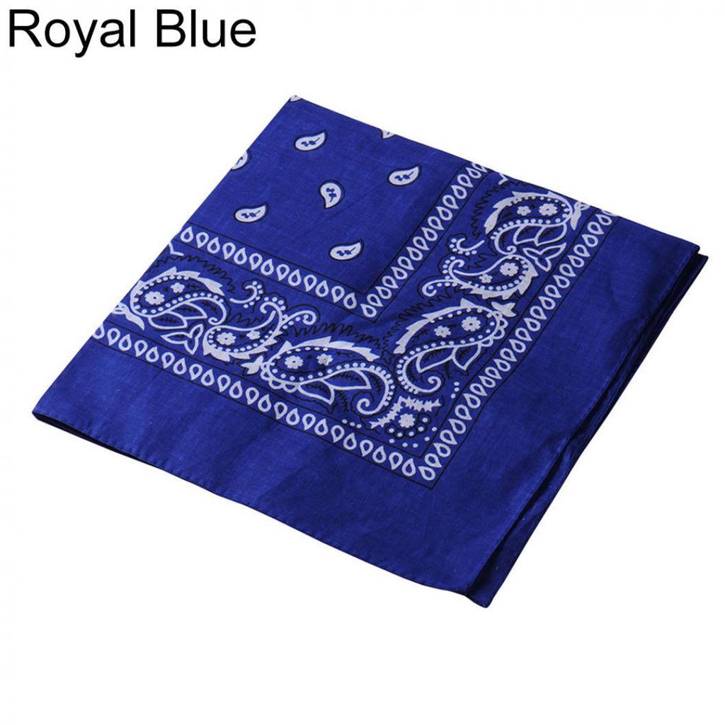 Cool Cotton Lady Men Square Bandana Hiphop Head Wrap Schal Armband 55 x 55 cm königsblau