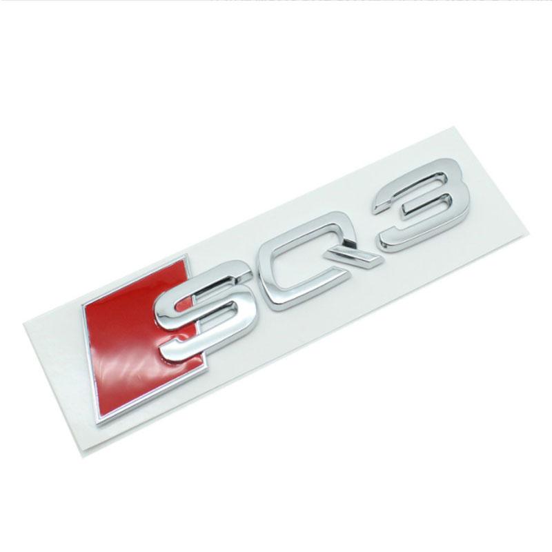 SQ3 SQ5 SQ7 SQ8TTRS Autoaufkleber mit Buchstaben-Logo, Sportserie, modifiziertes Zubehör, Verdrängung, Heckdekoration, Aufkleber SQ3 silber