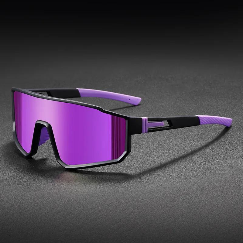 Neue Sonnenbrille mit großem Rahmen für Herren Outdoor-Sport-Sonnenbrille Damenbrille Ski-Brille UV400 violett
