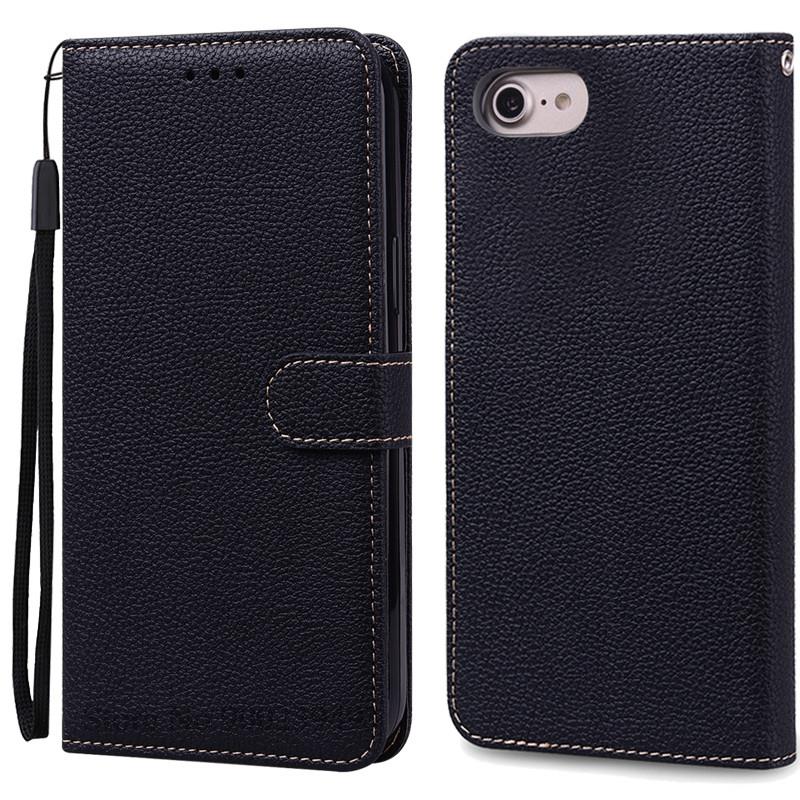Luxus Brieftasche Hülle für iPhone 6 6S Hülle iPhone 7 8 Plus Weiche Silikon Leder Klapphülle für Coque iPhone 8 7 6 6S Plus Cover Tasche iPhone 8 Plus schwarz