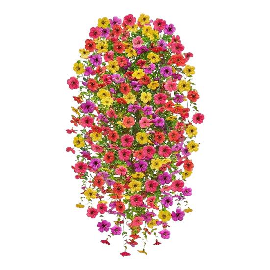 1/4 Stück Hängende Künstliche Veilchenblume UV-Beständig Künstliche Seidenblume Hochzeitsfeier Innen Außen Garten Wandhänger Künstliche Blüte Dekoration A 1pc