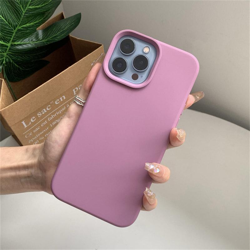 Für iPhone 15 14 13 Pro Max Hülle Luxus Flüssigsilikon Handyhülle für iPhone 11 12 Pro Max X XR 7 8 14 Plus Kameraschutzhülle iPhone 15 Pro dunkelviolette