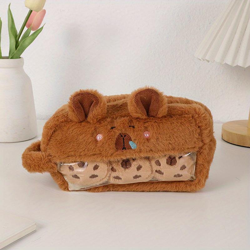 Niedliche Kawaii-Federtasche mit großem Fassungsvermögen, lustige Cartoon-Mode, Capybara-Plüsch-Federmäppchen, Schulbedarf, Geburtstagsgeschenke snot